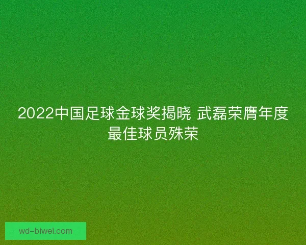 2022中国足球金球奖揭晓 武磊荣膺年度最佳球员殊荣 2022中国足球金球奖揭晓 武磊荣膺年度最佳球员殊荣